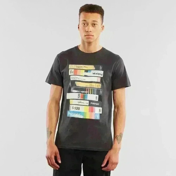 Embrace by Dedicated Other - Embrace by Dedicated T-shirt Stockholm Polaroid Video VHS Retro Crew Neck, M